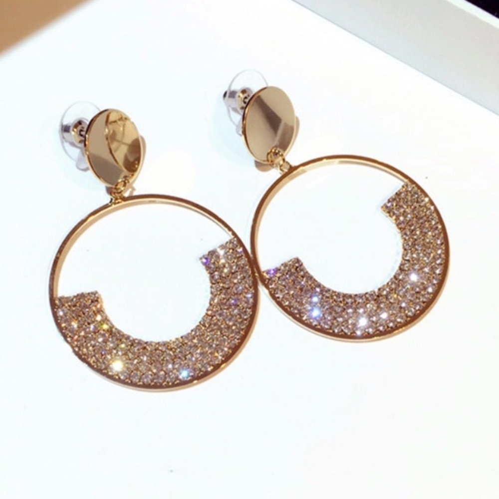 Gold Tone Round Hoop Earrings - Picture 4 of 4